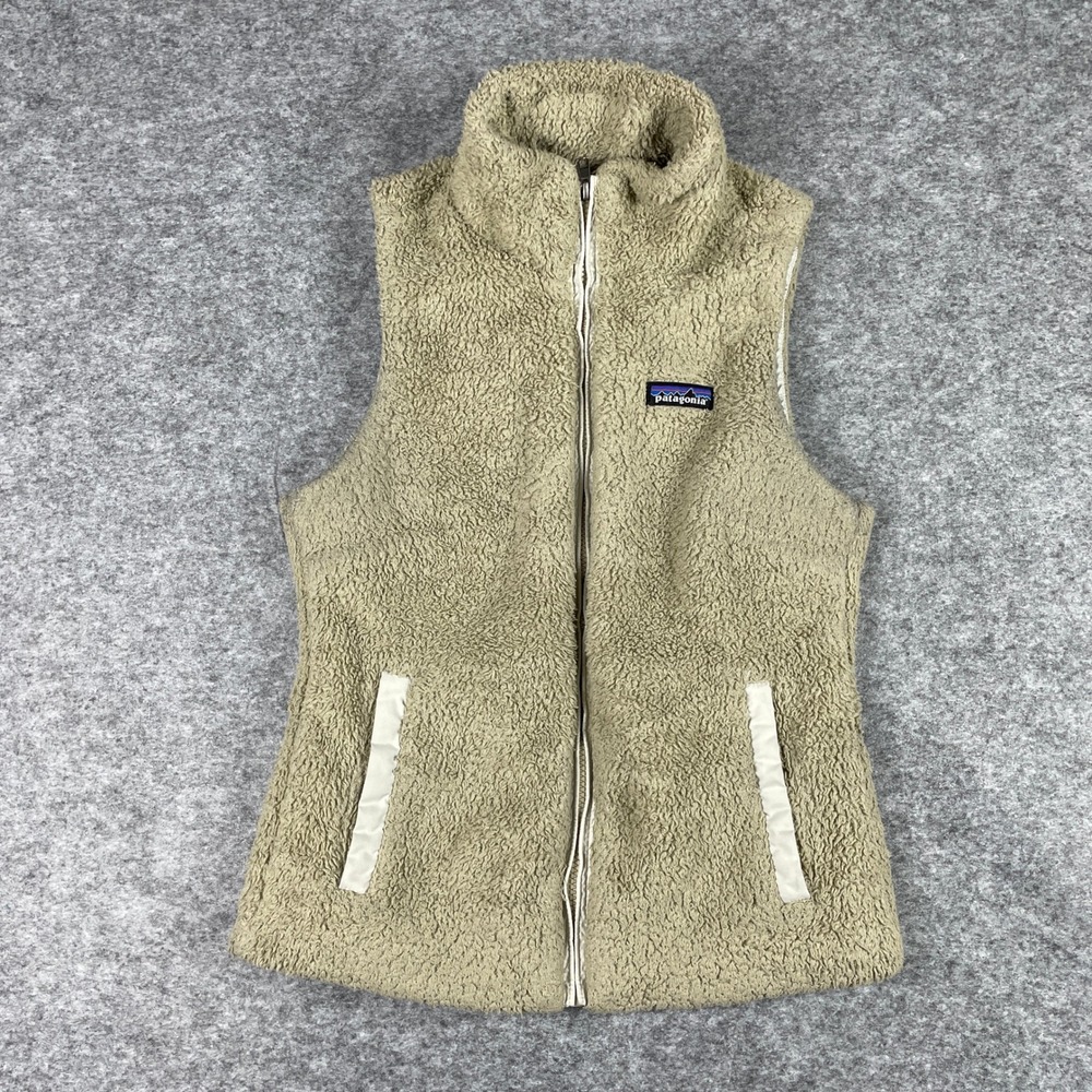 Patagonia Vest Womens Small Tan Los Gatos High Pile Sherpa Fleece Full Zip